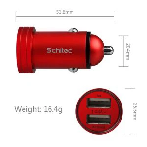 2.4A dubbele USB-autolader voor Android