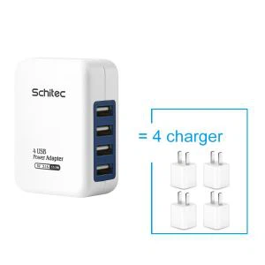 Slim opladen 4-poorts micro-USB-wandladeradapter voor thuis