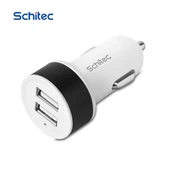 Mini 2-poorts Type C mobiele telefoon USB-autolader